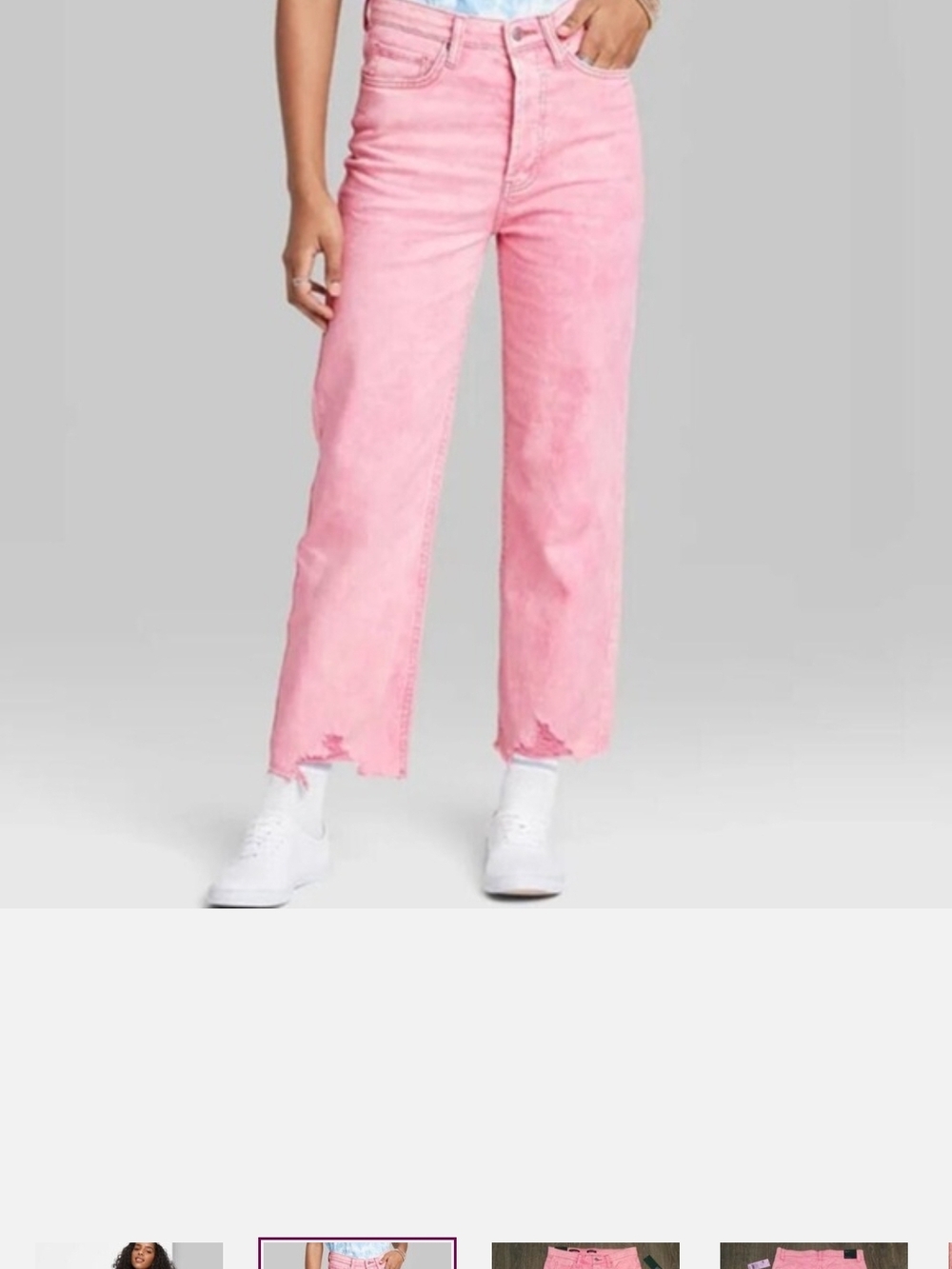 Wild Fable Pink Button Fly Acid Wash Jeans